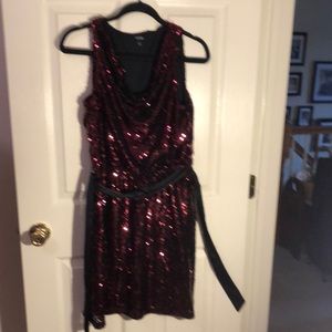 Maroon sequin dress